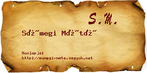 Sümegi Máté névjegykártya